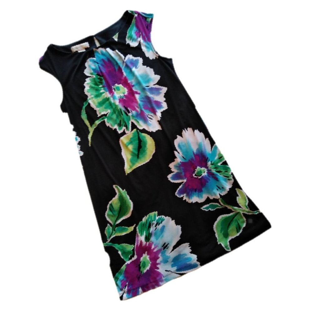 Studio London Times Black & Bright Floral Dress sz 10